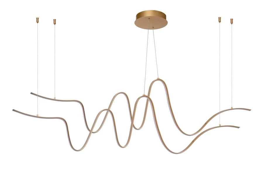 Lucide Premium LAMBADA - Lámpara colgante - LED Regul. - 2x55W 2700K/3200K - Oro mate / Latón - apagado